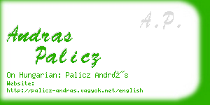 andras palicz business card